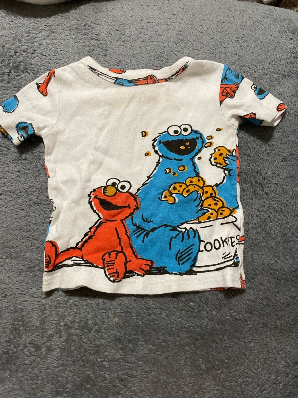 Sesame Street White Tee with Elmo Red & Cookie Monster Baby Set